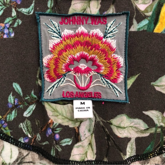 Johnny Was Ash Bird Leopard Swing Top Size Medium - Picture 9 of 10